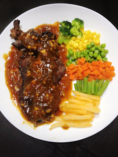 Foto resep Beef steak with bbq sauce