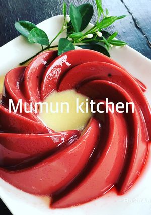 Foto resep Red velvet pudding with vla