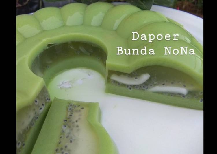 Puding Macha Kelapa Muda