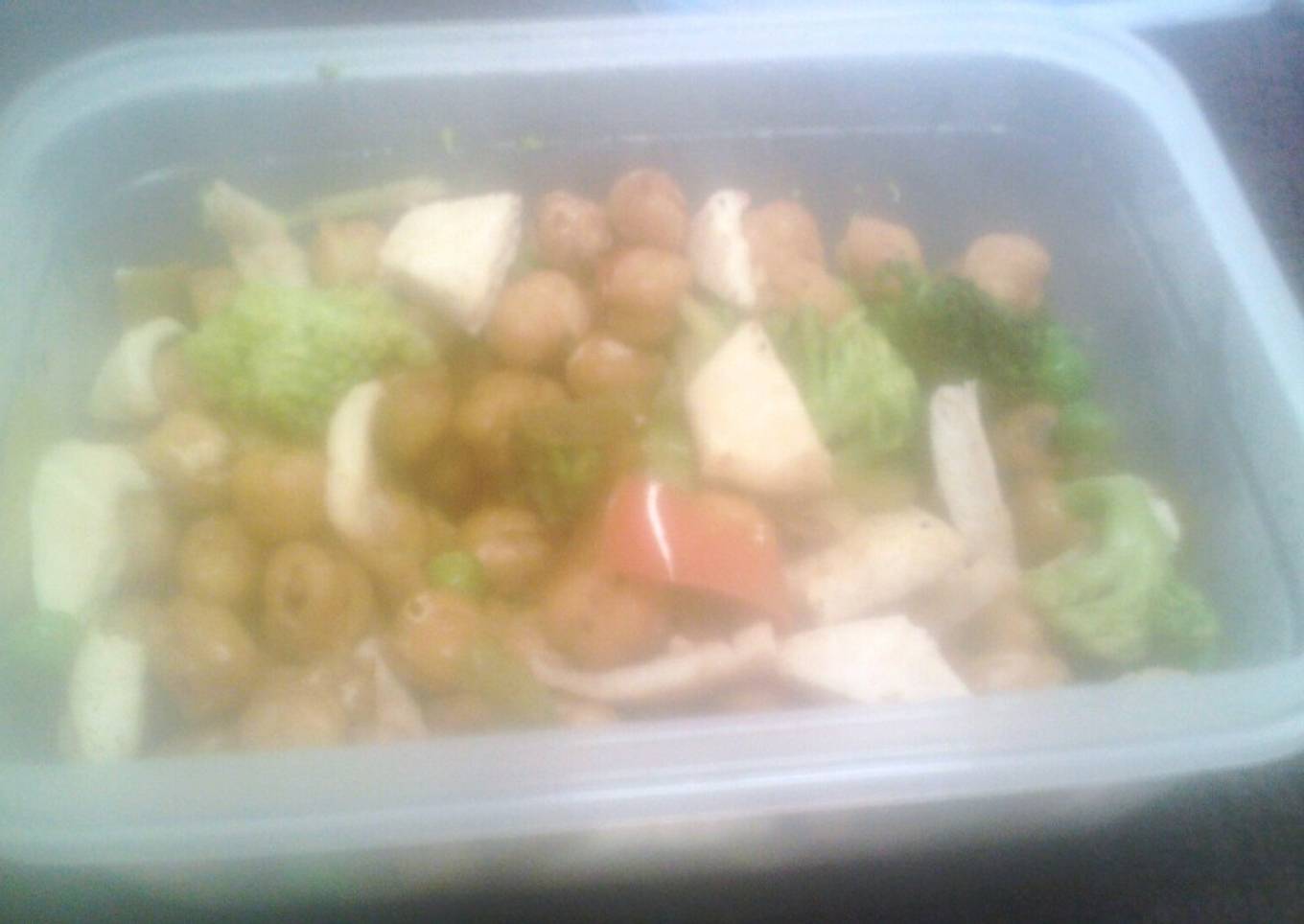 Garbanzos tostados con verduras