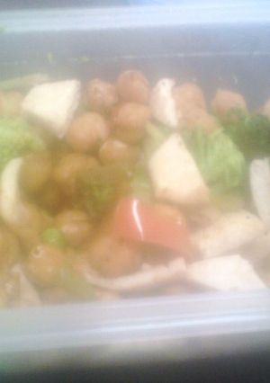 Una foto de Garbanzos tostados con verduras