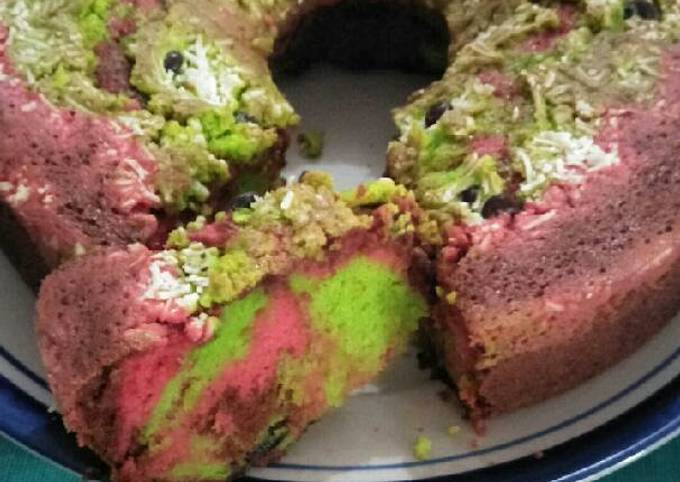 Rainbow cake "keju chocochip" oven ala Mami Reyvasya..