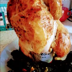 A picture of Budweiser Roast Chicken and Rustic Veg.