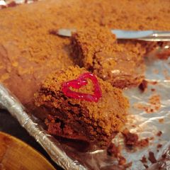 A picture of Peanut Butter Cookie Crumble Brownies.