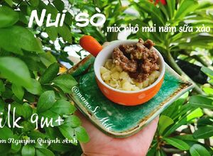 Hình của món Nui sò xào bò sốt phô mai nấm sữa - 9m+ cho bé ăn thô tốt.