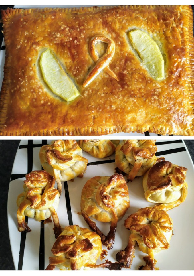 Una foto de Saquitos y empanada de hojaldre rellenos de morcilla