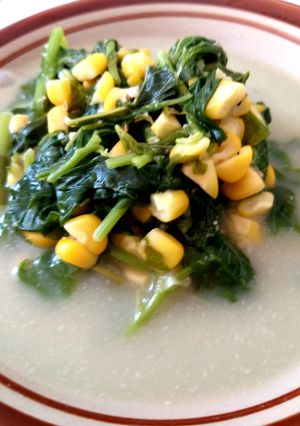 Foto resep Bobor bayam +jagung manis