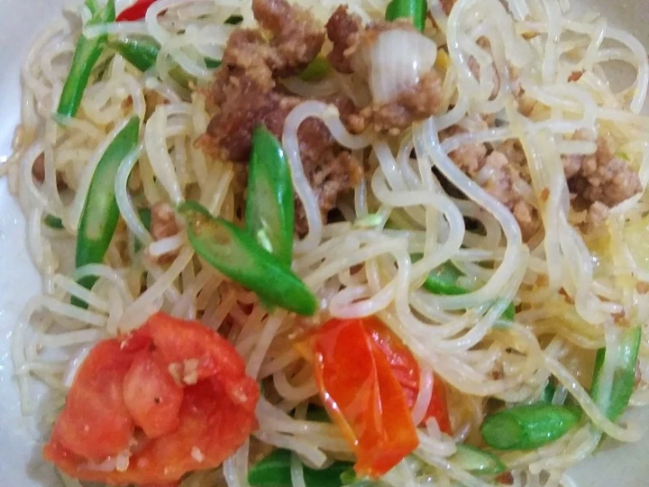 Langkah Gampang Membuat Resep  Oseng buncis+bihun+daging cincang 🍜 yang Lezat, Lezat Sekali