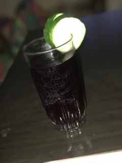 A picture of Zobo with cucumber drink.