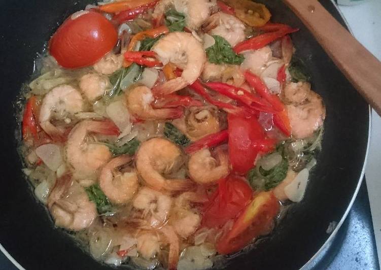 Resep Tumis udang sederhana Lezat