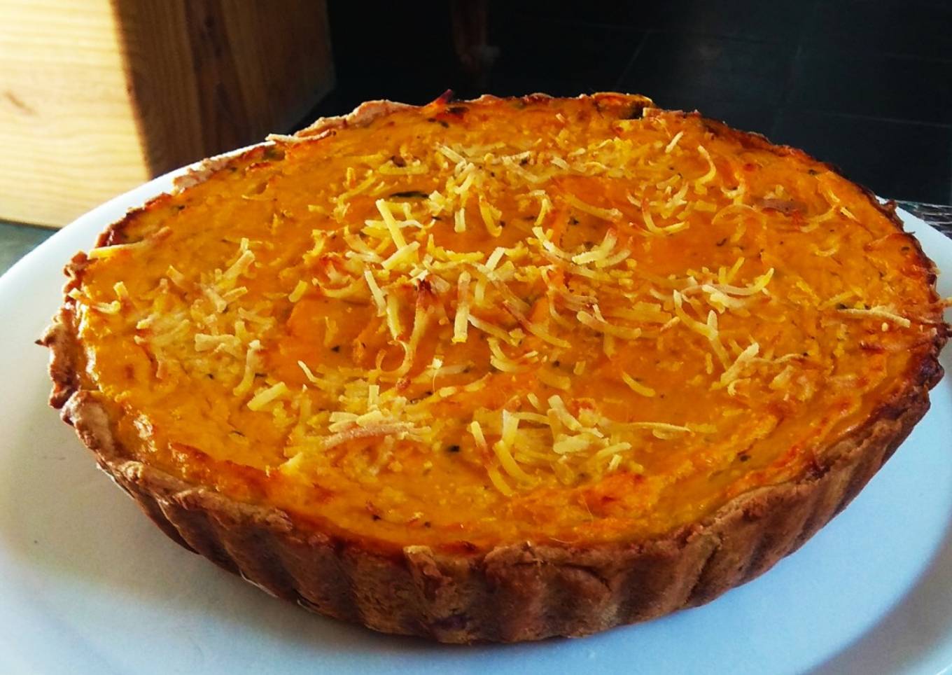 Tarta de calabaza,  ricota y espinaca