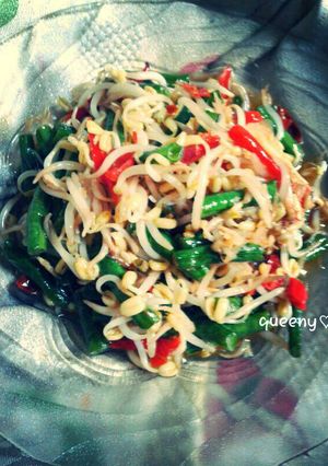 Foto resep Tumis taoge, kacang panjang & rebon.