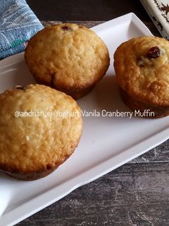 Foto resep Yoghurt Vanila Cranberry Muffin (Tanpa Mixer)