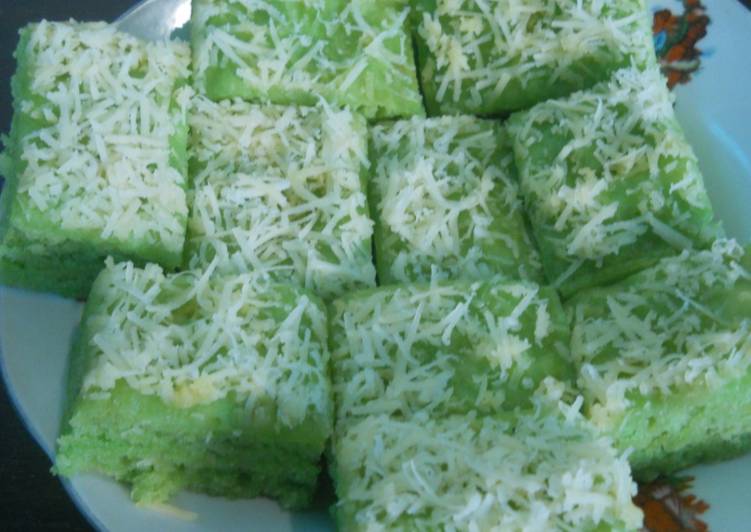 Bolu Pandan kukus keju Tanpa Telur