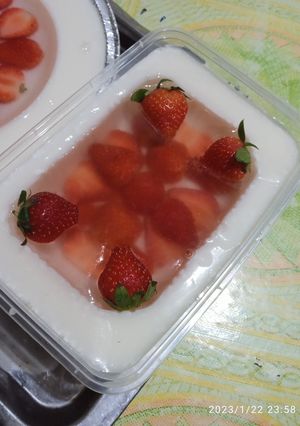 Foto resep Puding Susu Strawberry