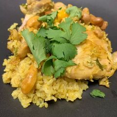 A picture of Coconut Chicken and Rice.