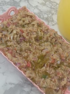 صورة لوصفة سلطة الباذنجان المشوي (بابا غنوج)على طريقتي🍆🥗