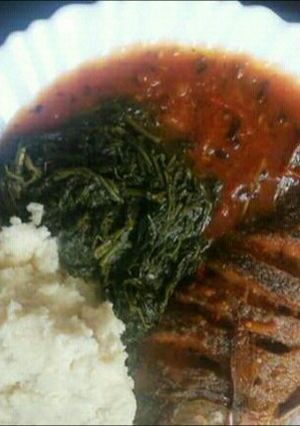 A picture of Stewed fish served managu.