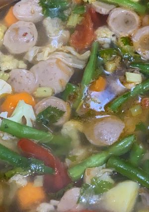 Foto resep Sop ayam baso campur
