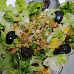 A picture of Sprouted moong with veggies.