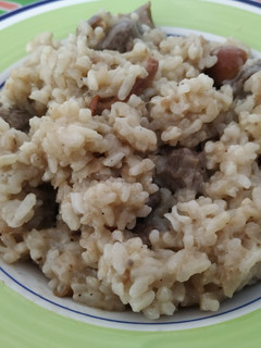 Una foto de Risotto de ternera y setas