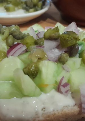 Une photo de Mon merveilleux toast tartare concombre