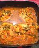Filete de pescado con verduras