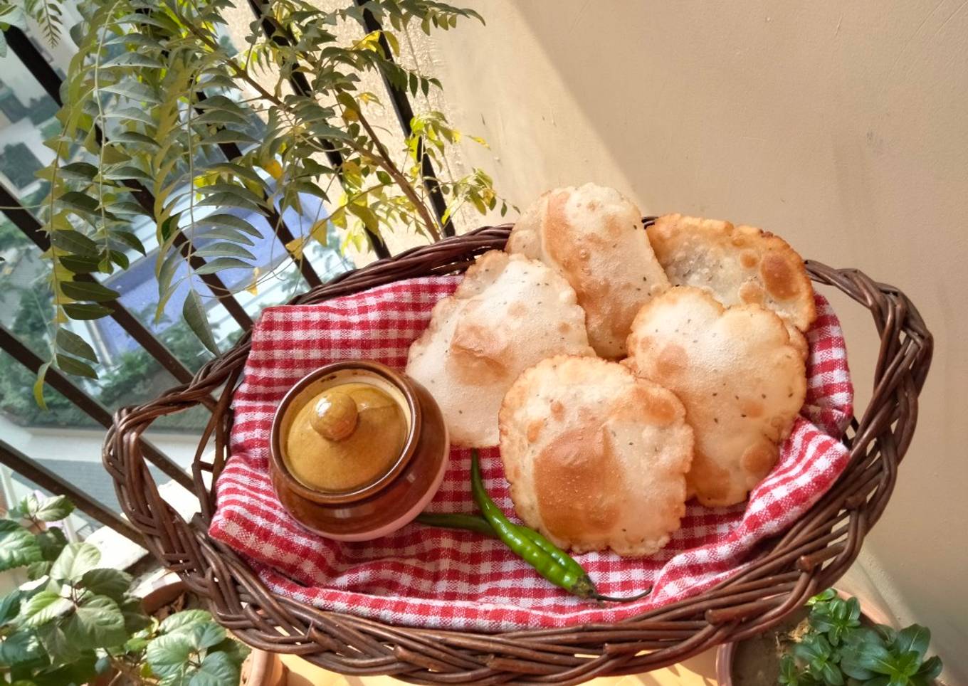 #lunchbox, Ajwain Rice Puri