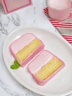 Foto resep Mochi Ice Cream Cake Strawberry (Mochi Mousse Cake Sandwich)