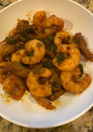 A picture of Shrimp and Pork Simmered in Coconut Water.