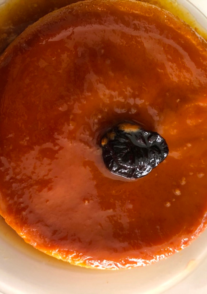 Una foto de Flan de suero de leche sin lactosa