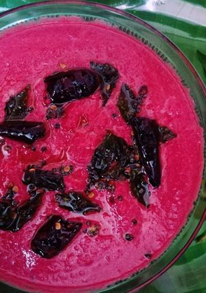 A picture of Beetroot in coconut with yogurt .