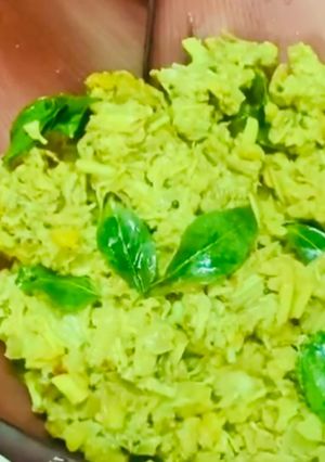 A picture of Banana Flower Masala Curry.