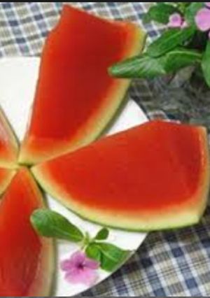 Hình của món Thạch rau câu dưa hấu.