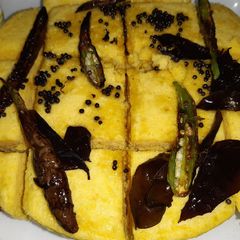 A picture of Khaman dhoklo.