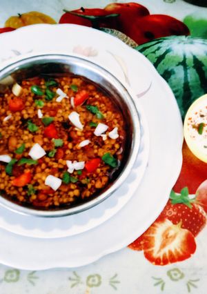 A picture of Heathy masaledar mix vegetable and boiled Jowar Khichdi for weight loss.