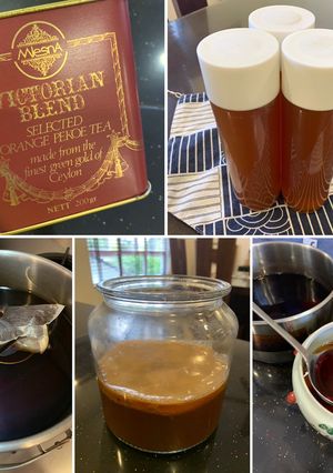 A picture of Homemade Black Tea Kombucha.