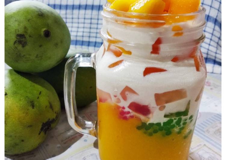 Cara Gampang Menyiapkan 26. 🍹🍡 Mango Jelly Sago 🍡🍹 yang Bikin Ngiler