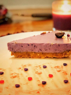 A picture of Blueberry cheesecake.