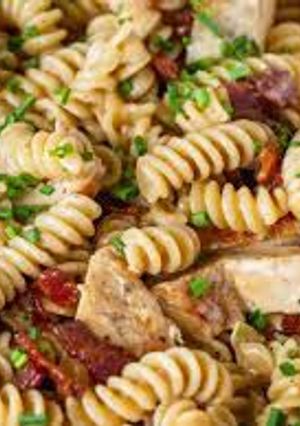 A picture of Chicken Bacon Ranch Pasta Salad.