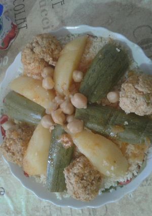 صورة لوصفة كسكس بصدر دجاج مفروم ممم