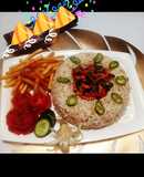 Stake Rice with Fries 🍱