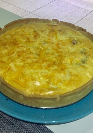 Una foto de Quiche de calabacín y bacon