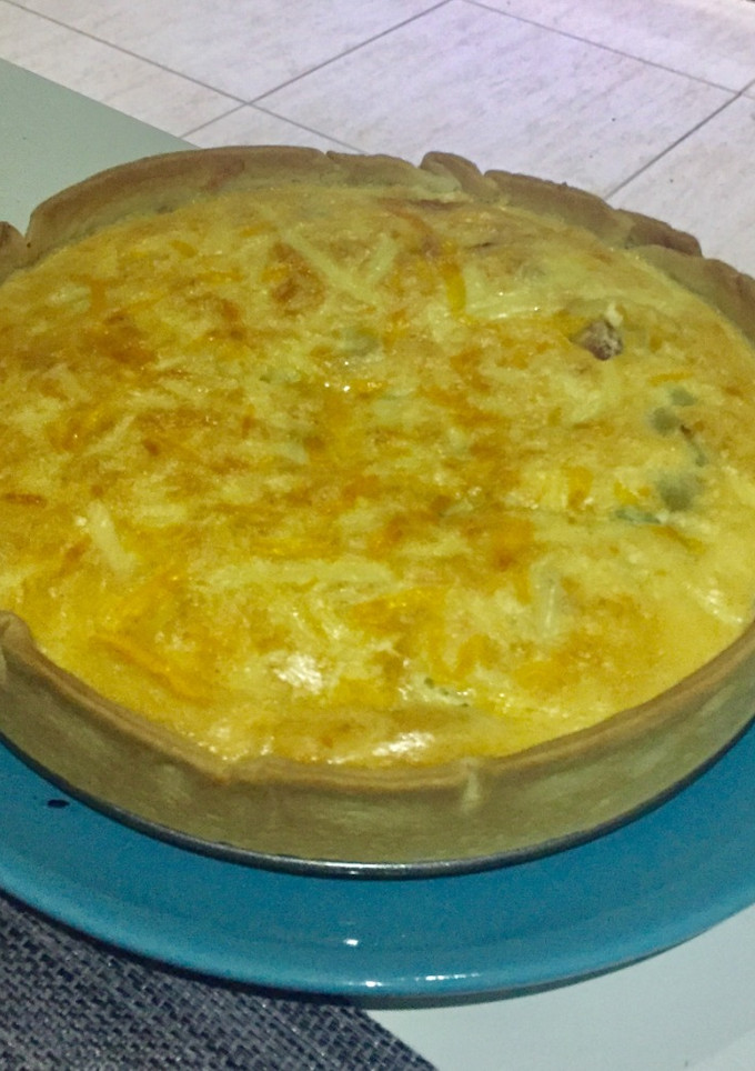 Una foto de Quiche de calabacín y bacon