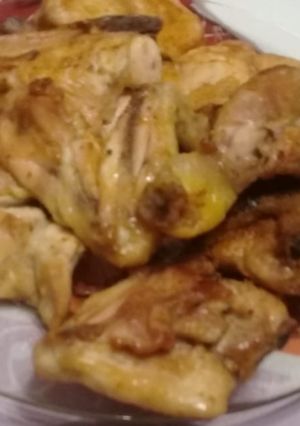 Una foto de Pollo rico y doradito