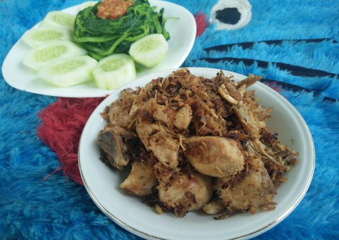 Ini dia! Resep gampang bikin [menu diet] ayam serundeng manis  nagih banget