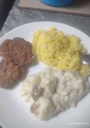 Una foto de Puré de papa con salsa bechamel