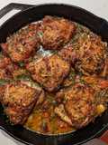 Tomatoey/Brothy/Lemony/Herby/Crispy Chicken Thighs