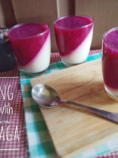 Foto resep Pudding Merah Putih Buah Naga
