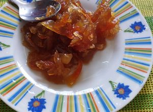 Una foto de Dulce de papaya